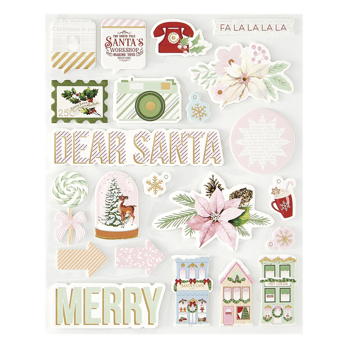 Rosie's Studio - Peppermint Twist - Chipboard Stickers
