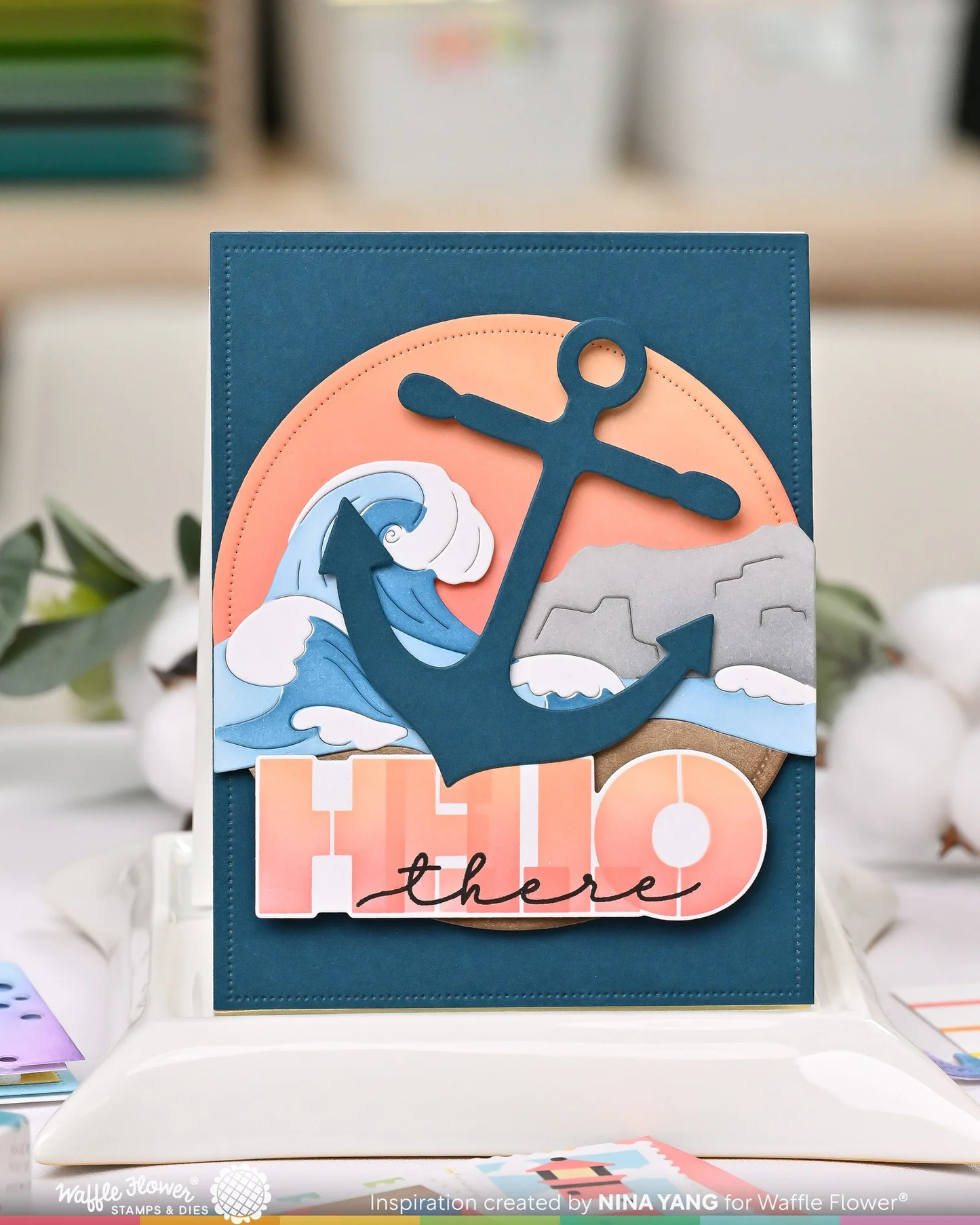 Waffle Flower - Overlapping Hello Additions Stamp Set