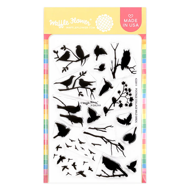 Waffle Flower - Postage Collage - Wild Birds Stamp Set