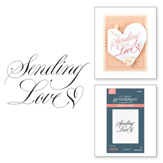 Spellbinders - BetterPress - Copperplate Sending Love Press Plate