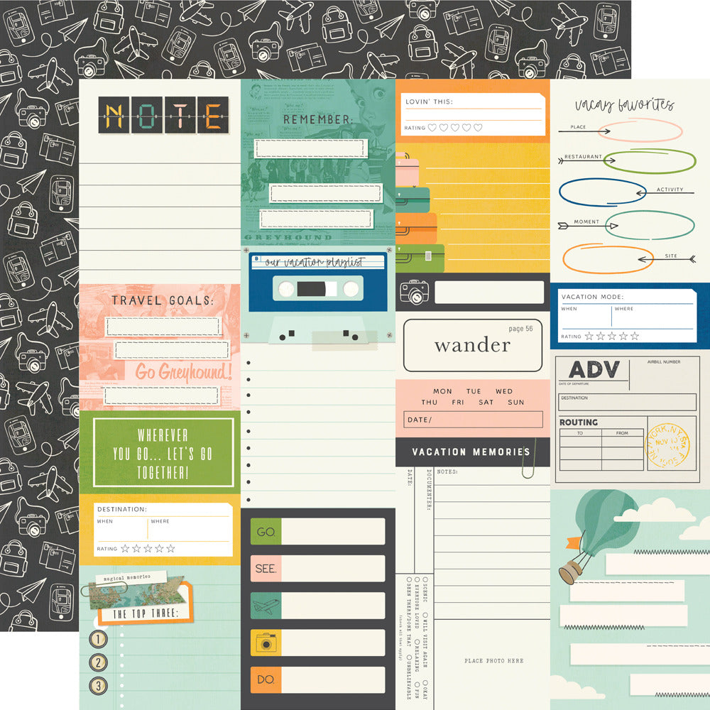 Simple Stories - Happy Travels - Cardstock: Journal Elements