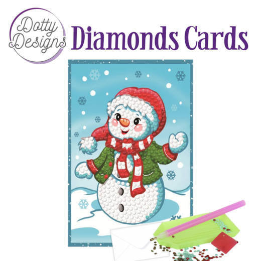 Dotty Designs - Diamond Cards - Happy Snowman