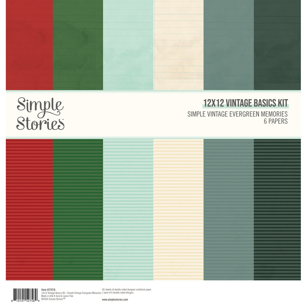 Simple Stories - Simple Vintage Evergreen Memories - Vintage Basics Kit