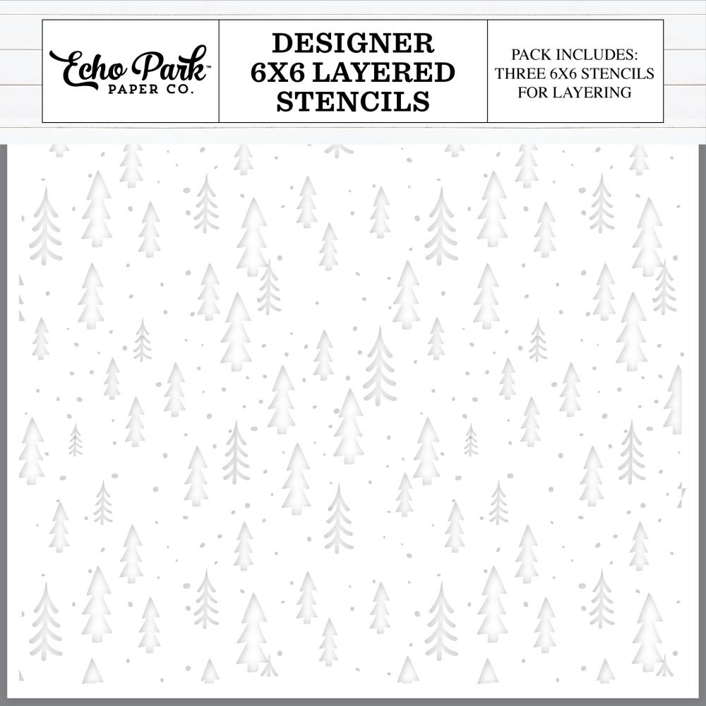 Echo Park - Winter Trees Layered Stencil Set
