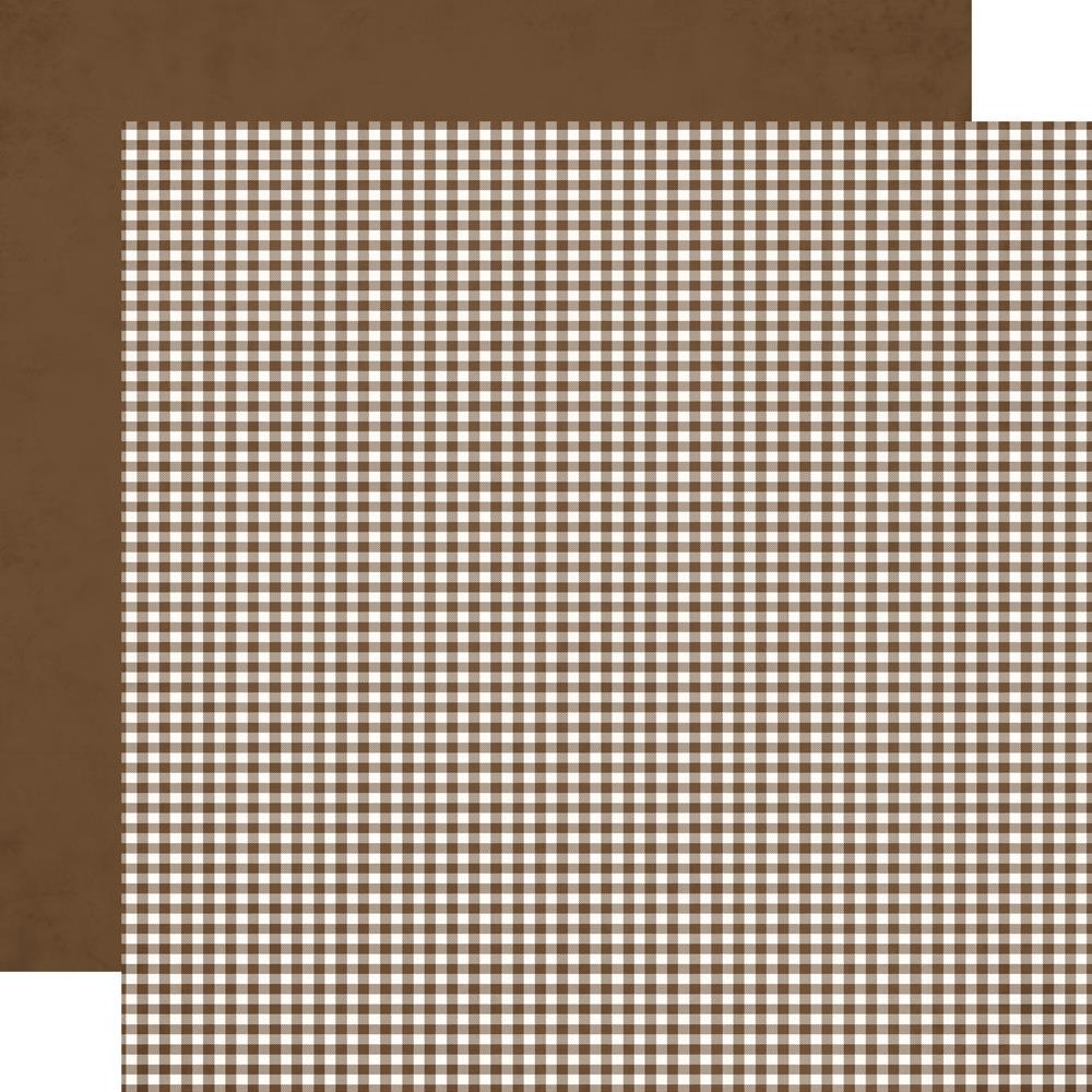 Simple Stories - Simple Vintage Autumn Breeze - Basic Cardstock - Russet Gingham