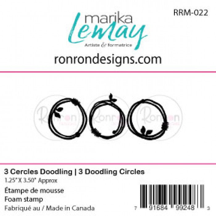 RonRon Designs - Foam Stamp - 3 Doodling Circles