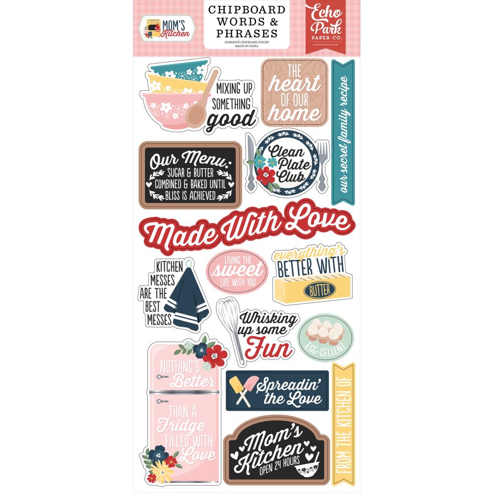 Echo Park - Mom's Kitchen - Chipboard Words & Phrases
