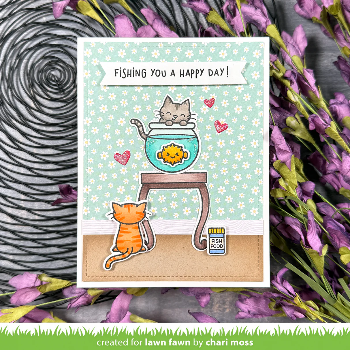 Lawn Fawn - Keep On Swimming Add-On Stamp, Die & Stencil Bundle