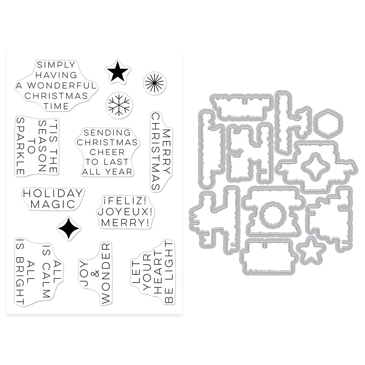 Hero Arts - Modern Holiday Greetings Stamp & Die Bundle