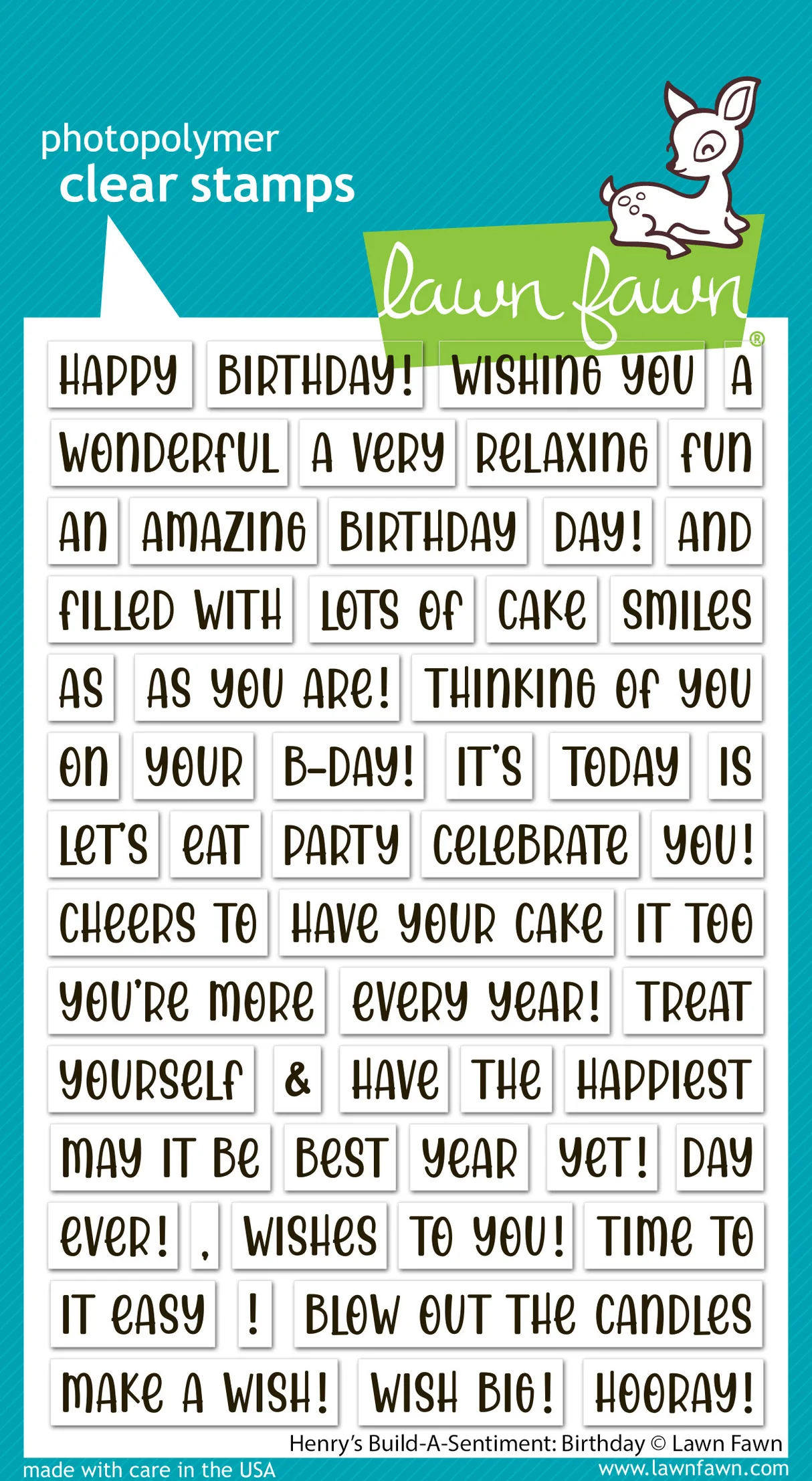 Lawn Fawn - Henry's Build-A-Sentiment: Birthday Stamp Set