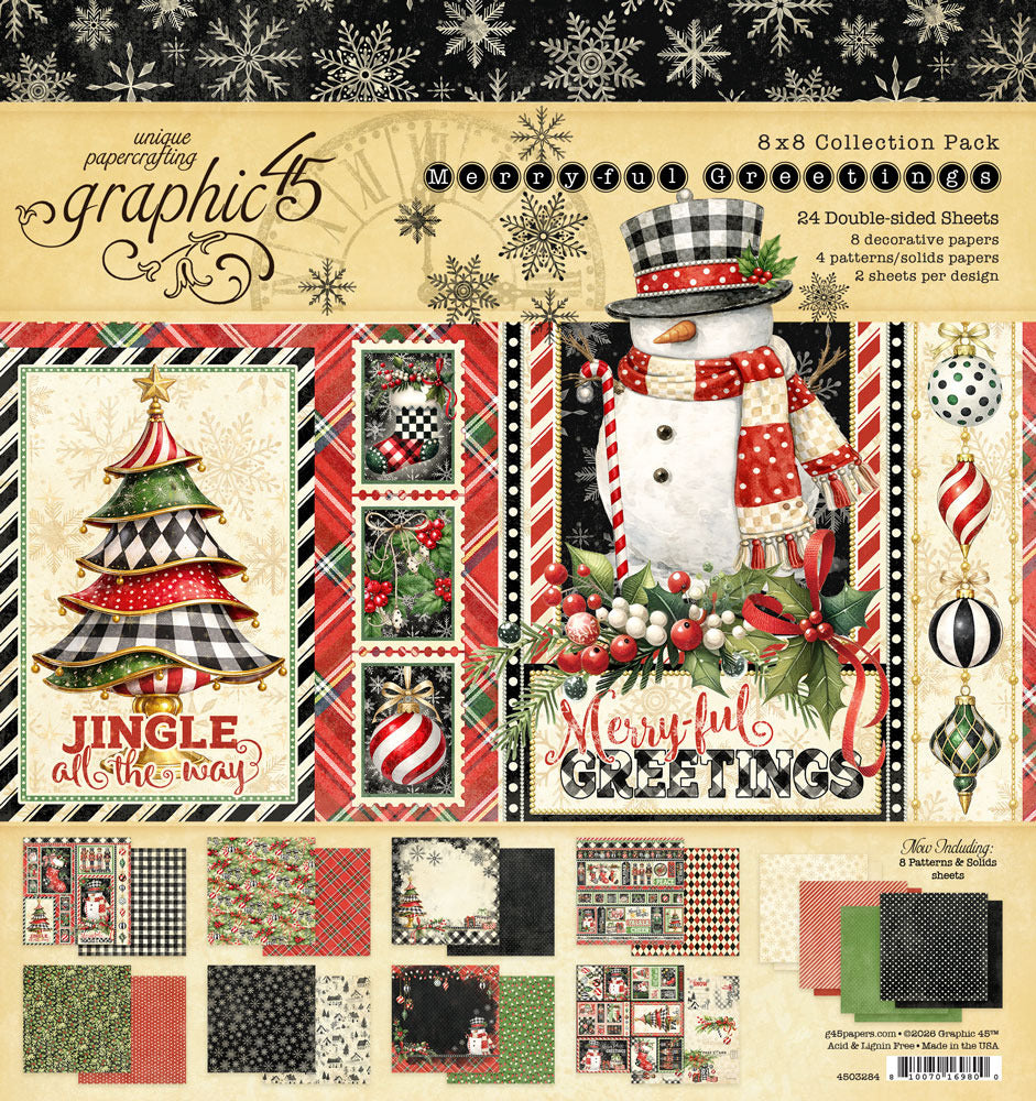 Graphic 45 - Merry-ful Greetings - 8x8 Collection Pack