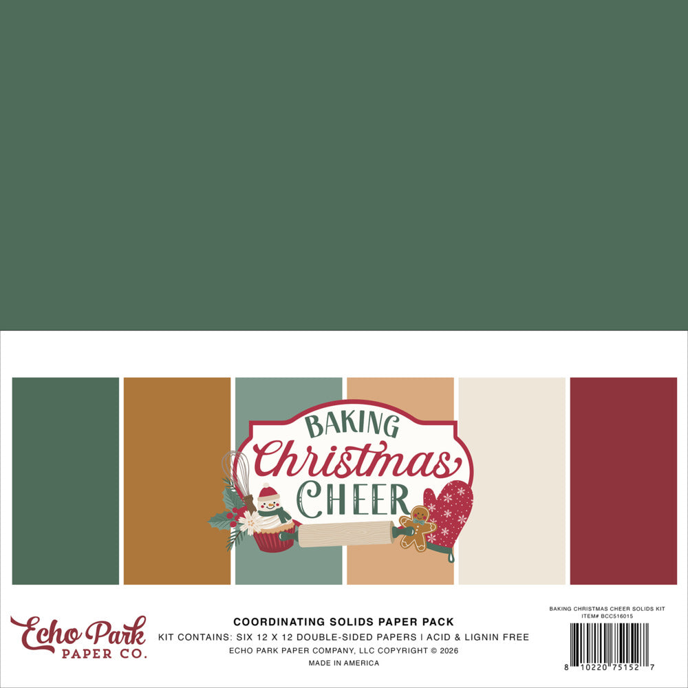 Echo Park - Baking Christmas Cheer - Solids Paper Pack