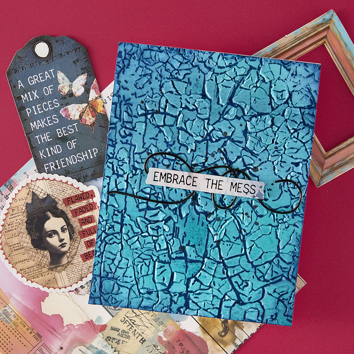 Spellbinders - 3D Embossing Folder - Crackle Paint