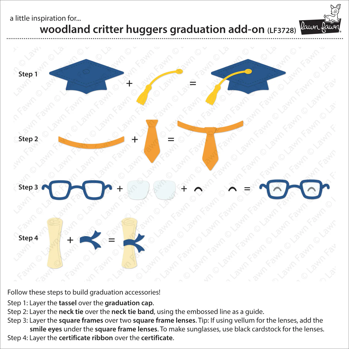 Lawn Fawn - Woodland Critter Huggers Graduation Die Set