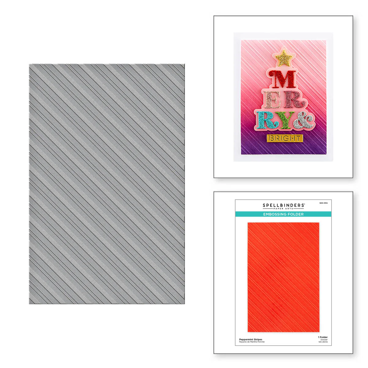 Spellbinders - Embossing Folder - Peppermint Stripes