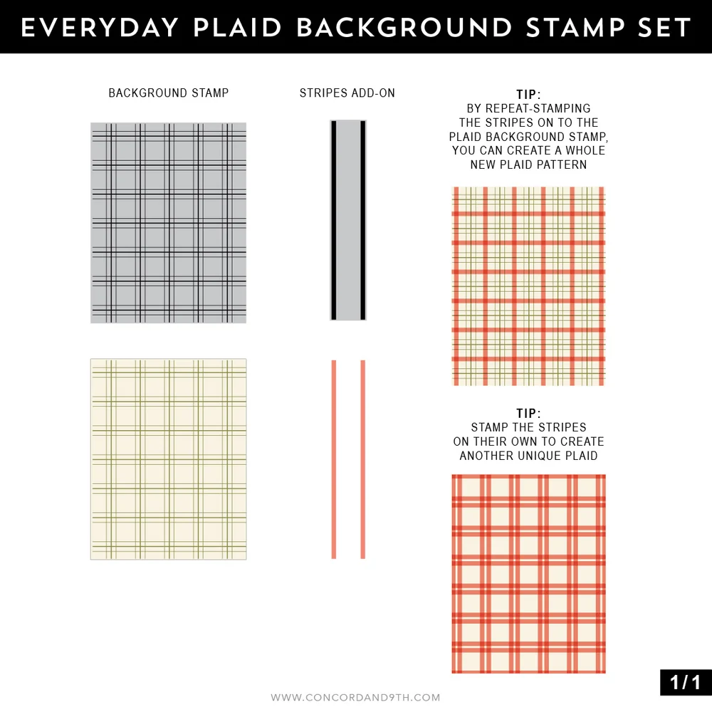 Concord & 9th - Everyday Plaid Background Stamp Set