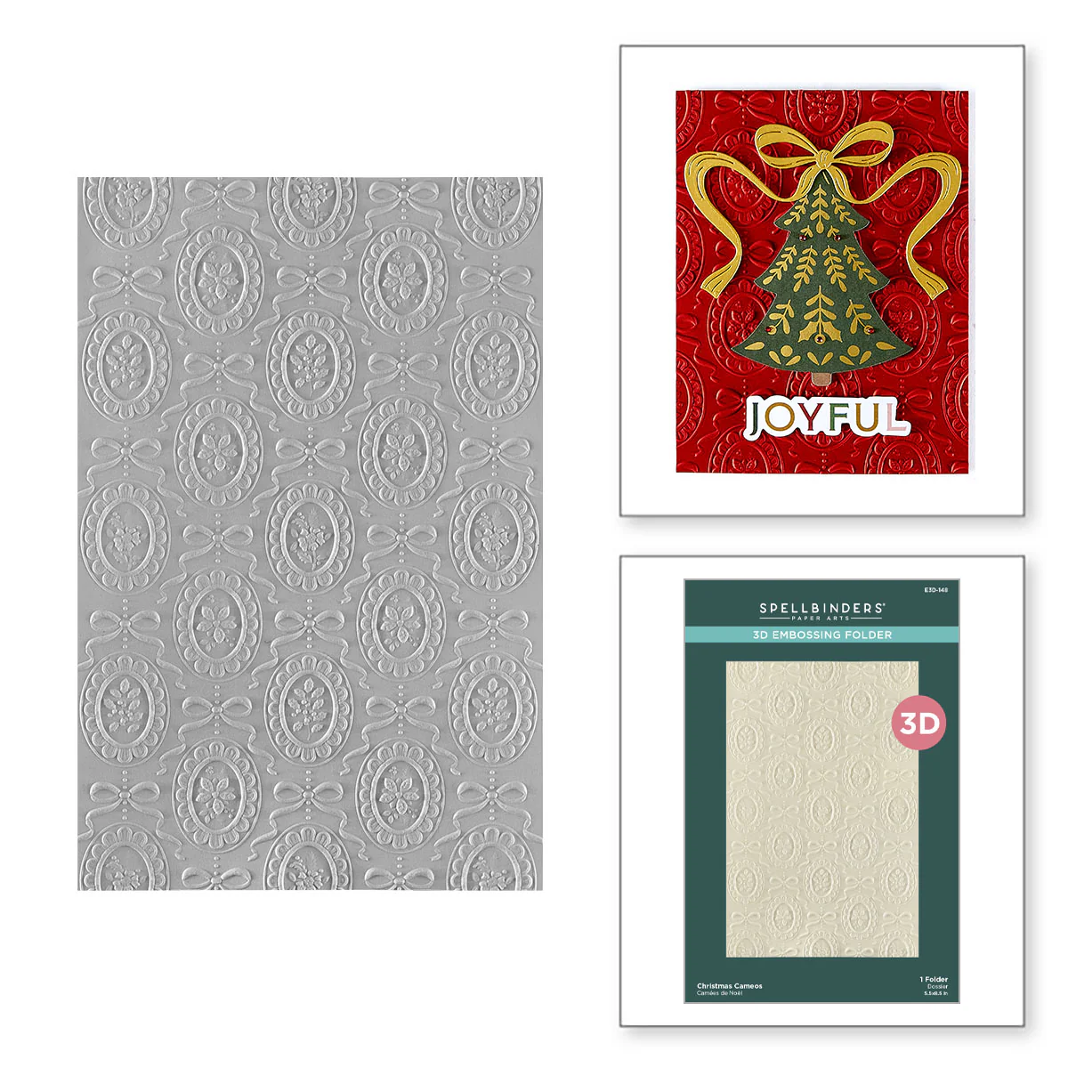 Spellbinders - 3D Embossing Folder - Christmas Cameos