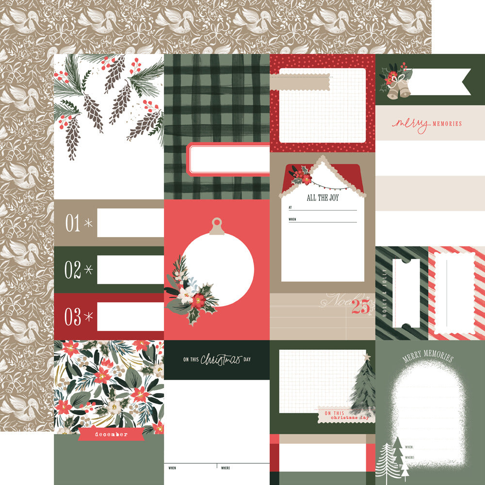 Simple Stories - Mistletoe & Holly - Cardstock: Journal Elements