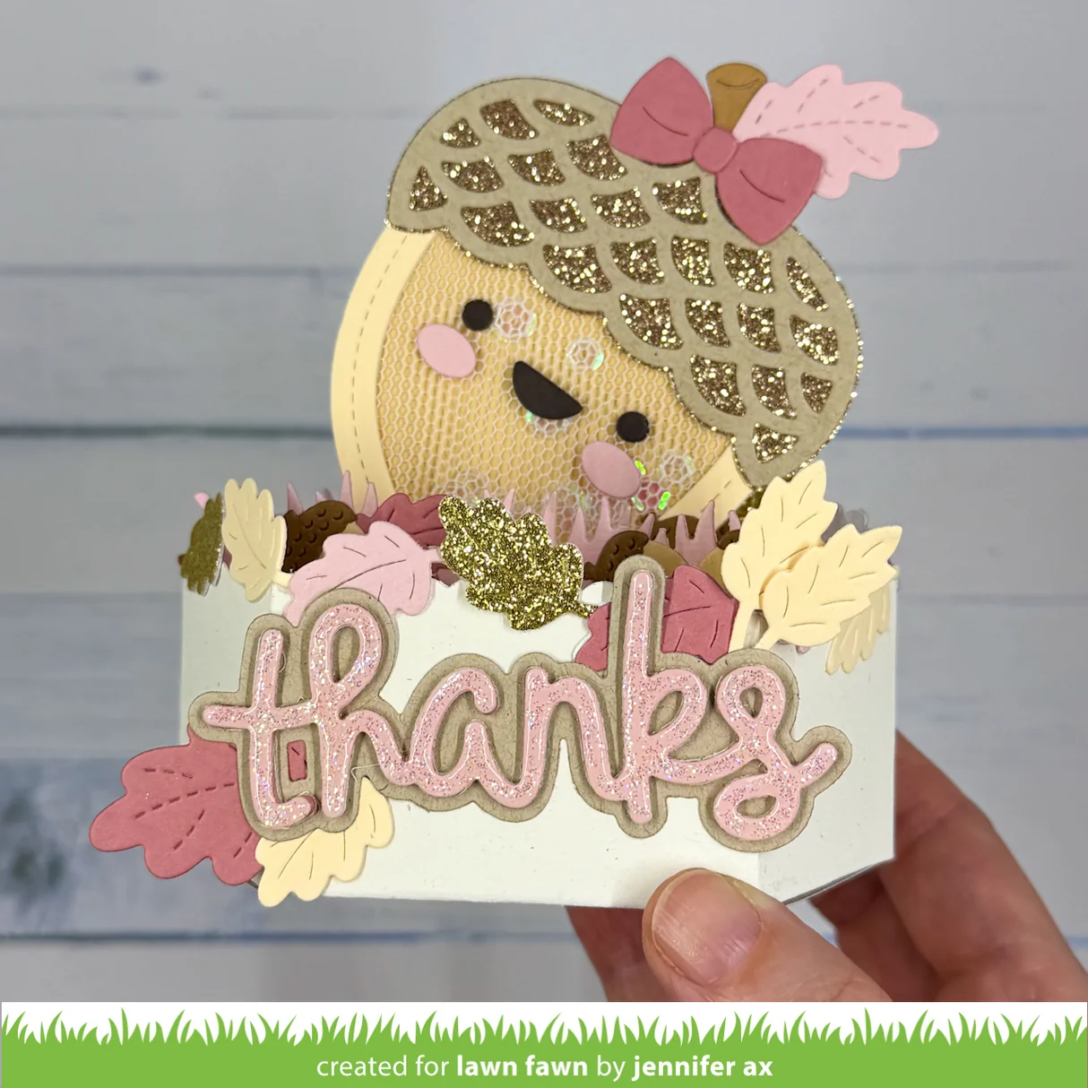 Lawn Fawn - Stitched Acorn Frame Die Set