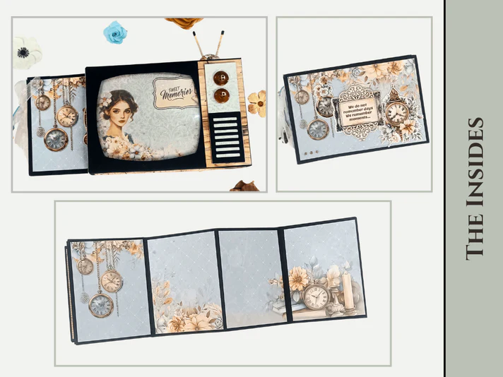 CrafTreat - Blank Precut Album Base - TV Pop Up Mini Album: Black