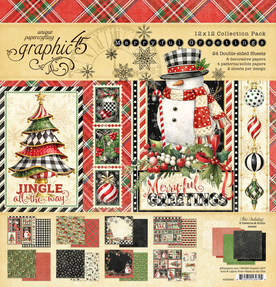 Graphic 45 - Merry-ful Greetings - 12x12 Collection Pack