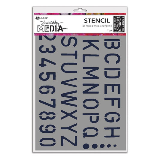 Dina Wakley - School Style Alpha Stencil