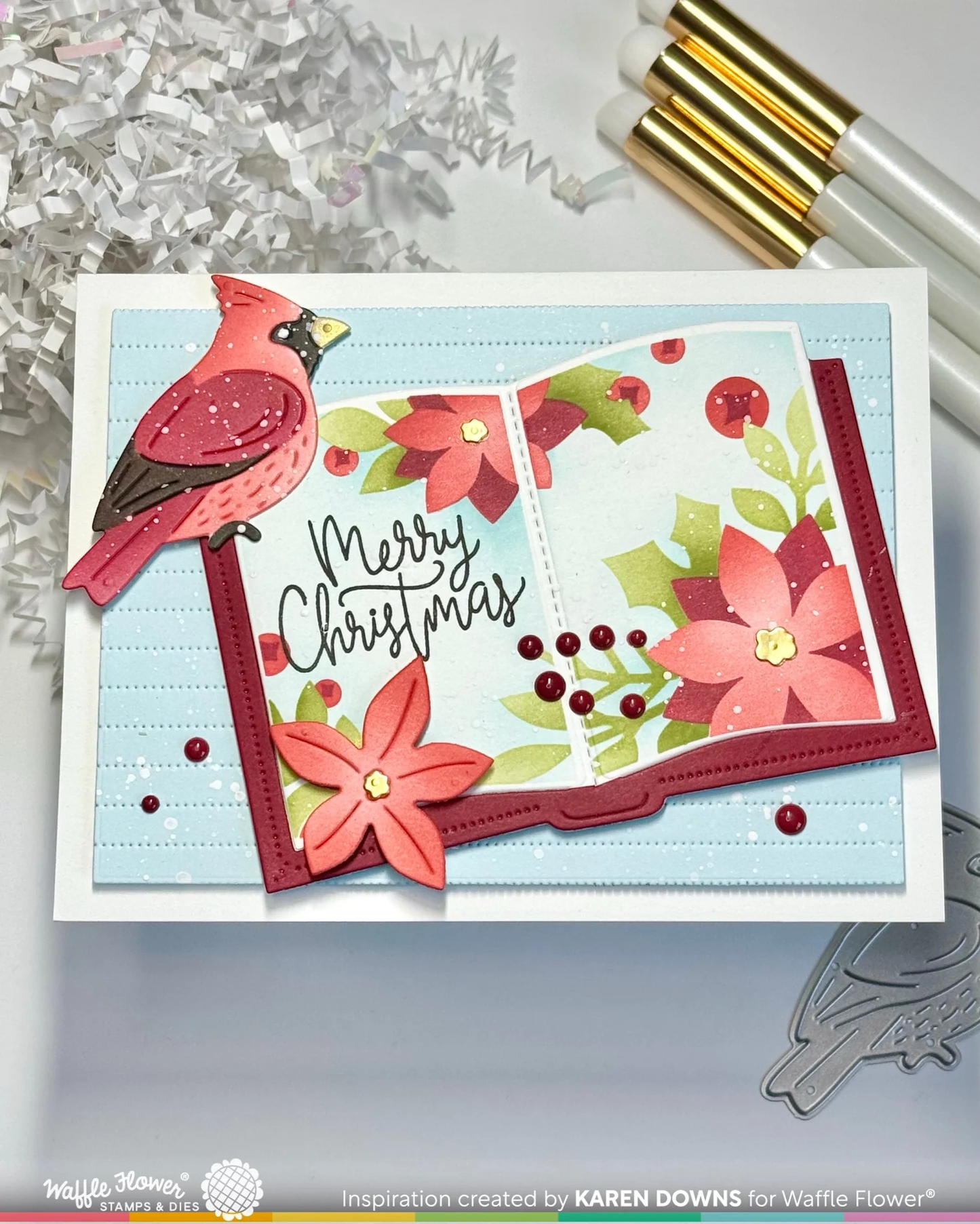 Waffle Flower - Cardinal Duo Die-n-stencil