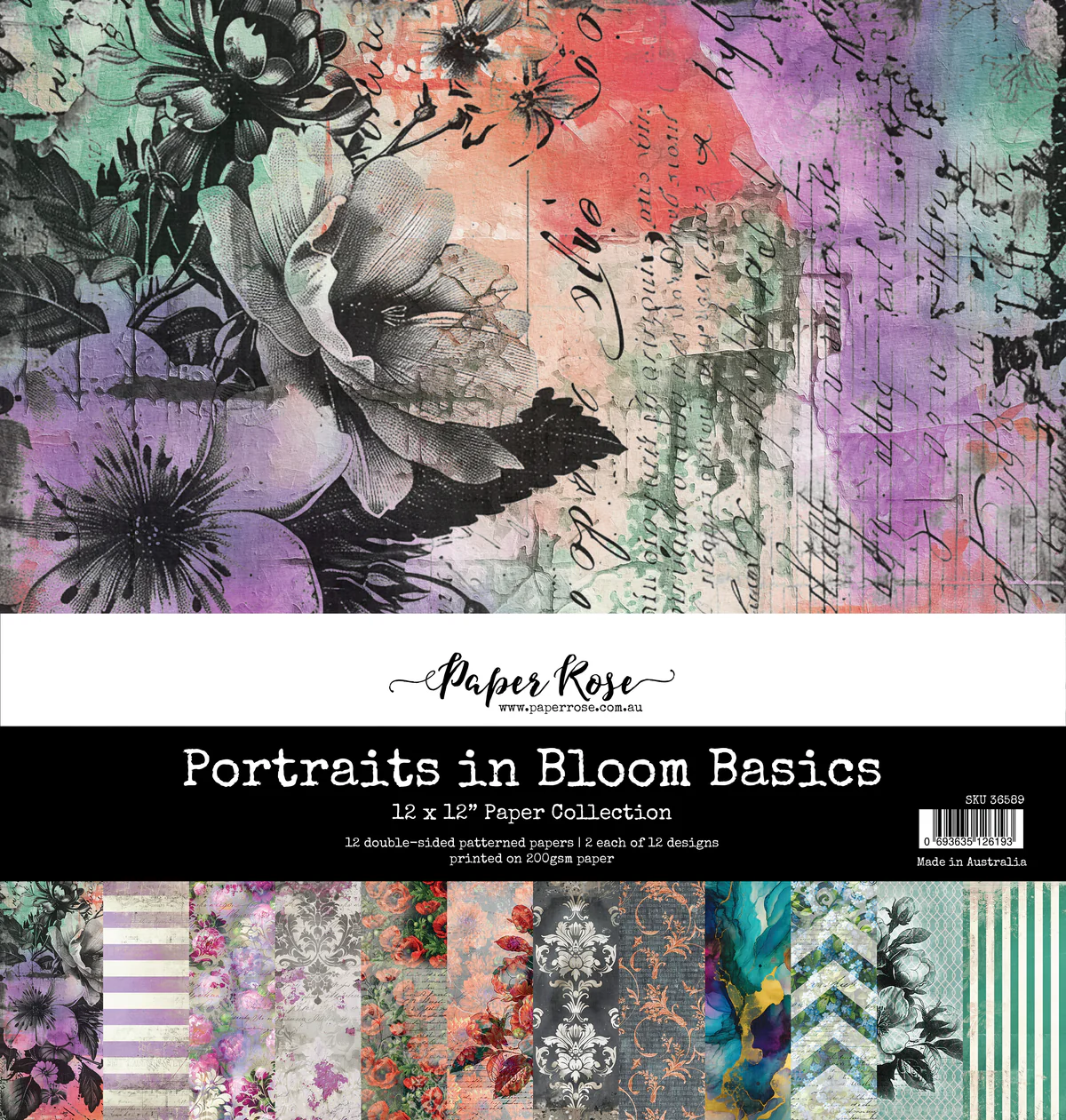 Paper Rose - Portraits in Bloom - 12x12 Basics Paper Pad