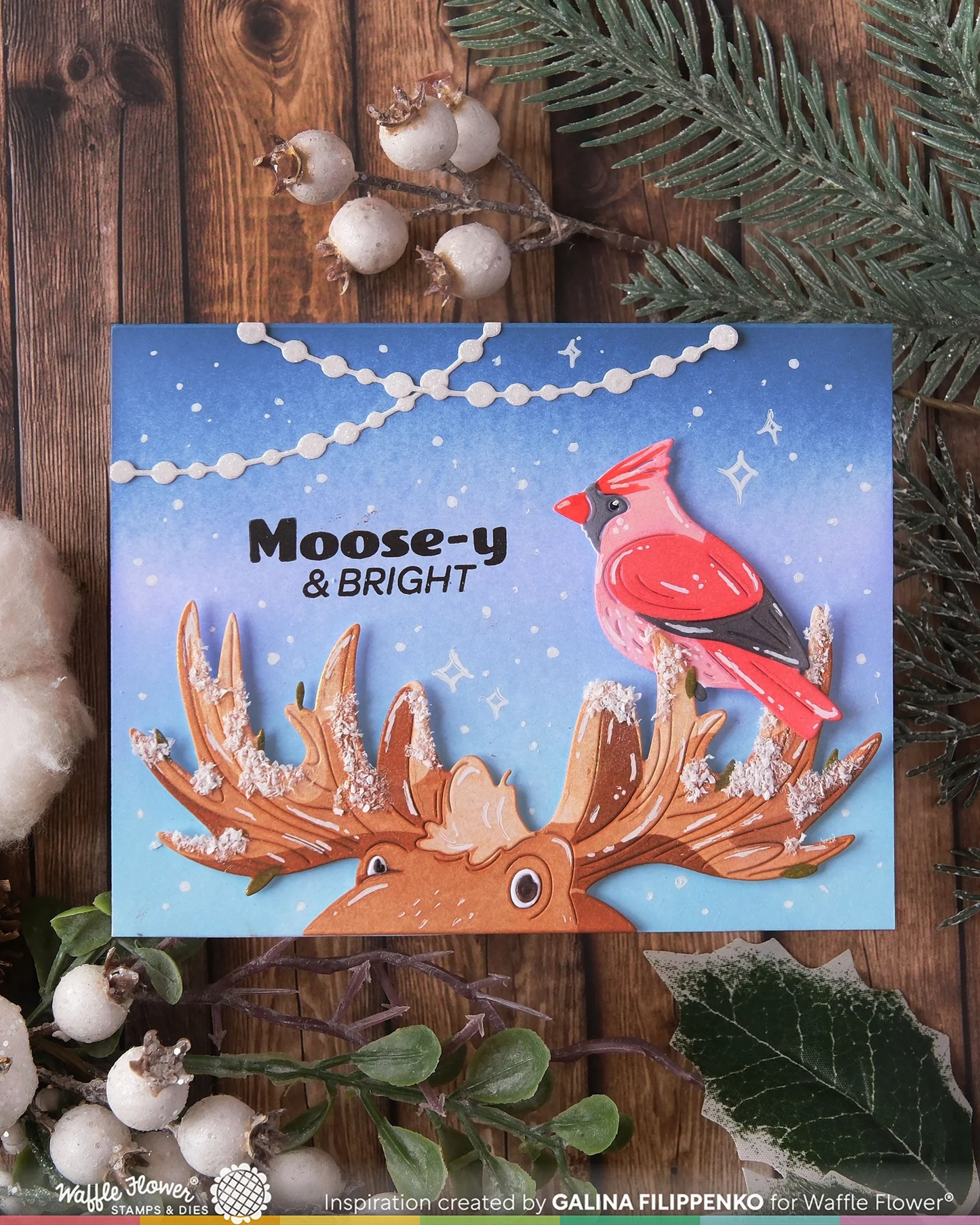 Waffle Flower - Holiday Moose Die-n-stencil Bundle