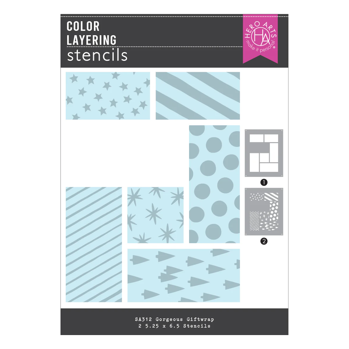 Hero Arts - Gorgeous Giftwrap Layering Stencil Set
