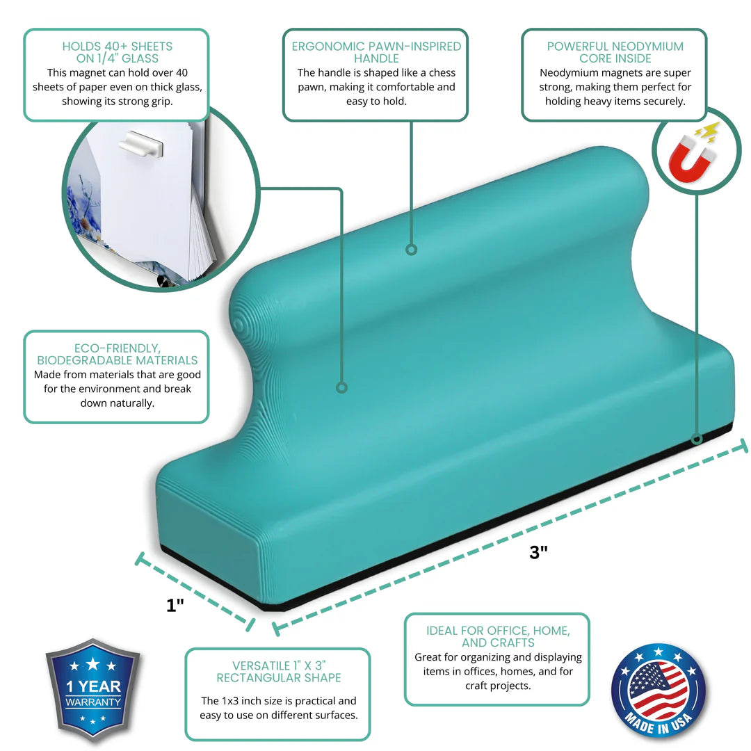 Glassboard Studio - Mega Pawn Magnet - Seaside Teal