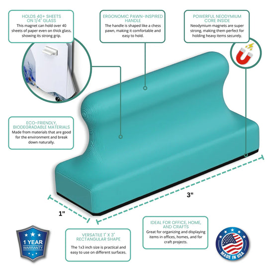 Glassboard Studio - Mega Pawn Magnet - Seaside Teal