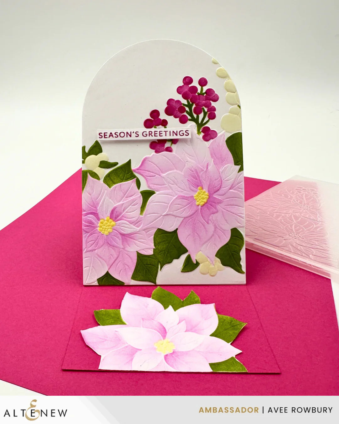 Altenew - Winterberry Poinsettias 3D Embossing Folder & Stencil Bundle