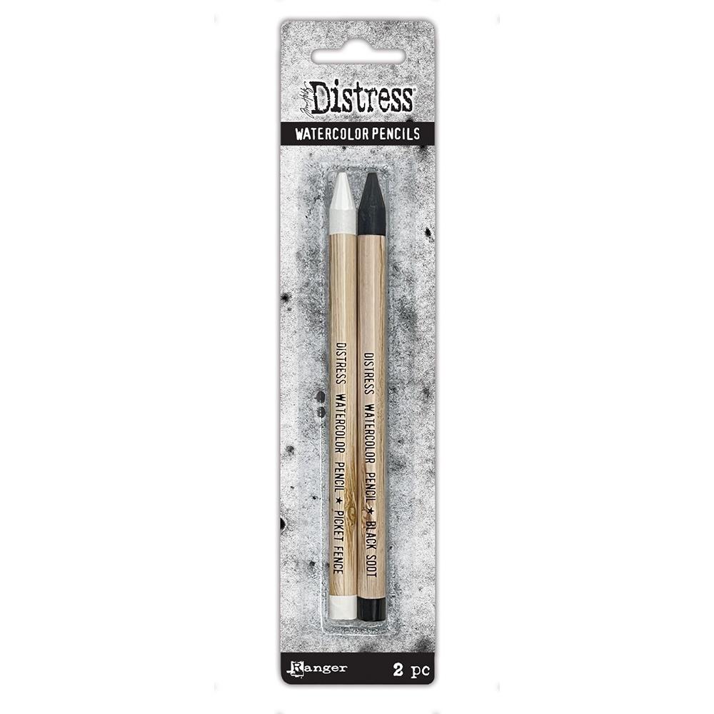 Tim Holtz - Distress Watercolor Pencil - Black Soot & Picket Fence