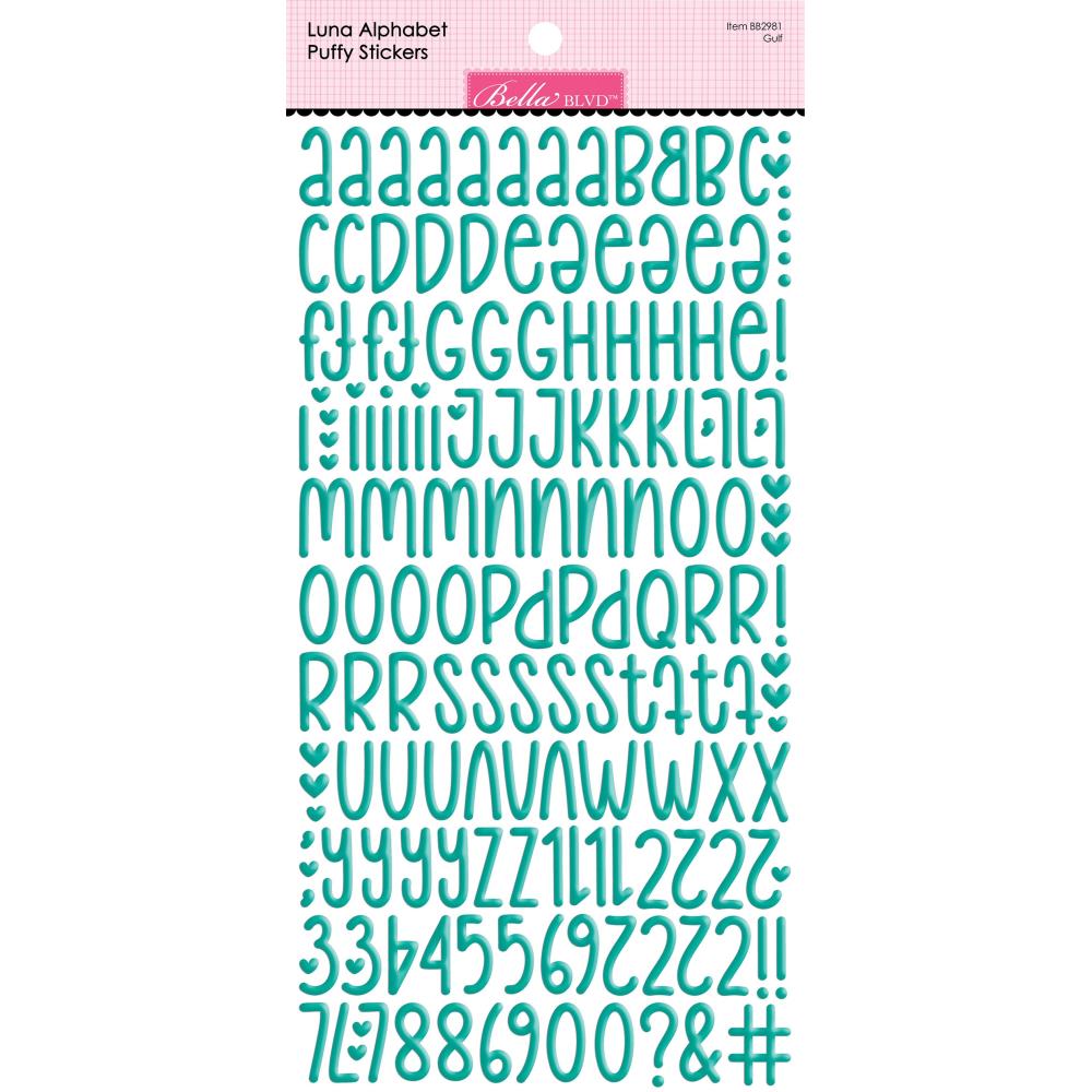 Bella Blvd - Besties Luna Alphabet - Gulf Puffy Stickers