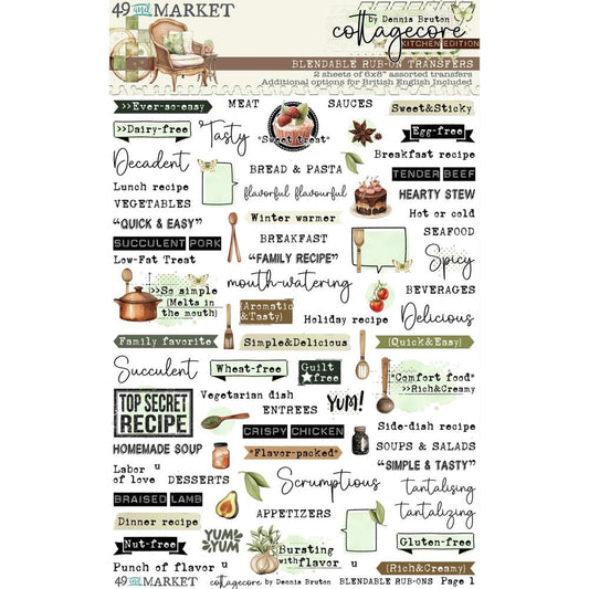 49 and Market - Cottagecore - Blendable Kitchen Edition Rub-On Transfers