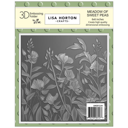 Lisa Horton - Embossing Folder - Meadow of Sweet Peas