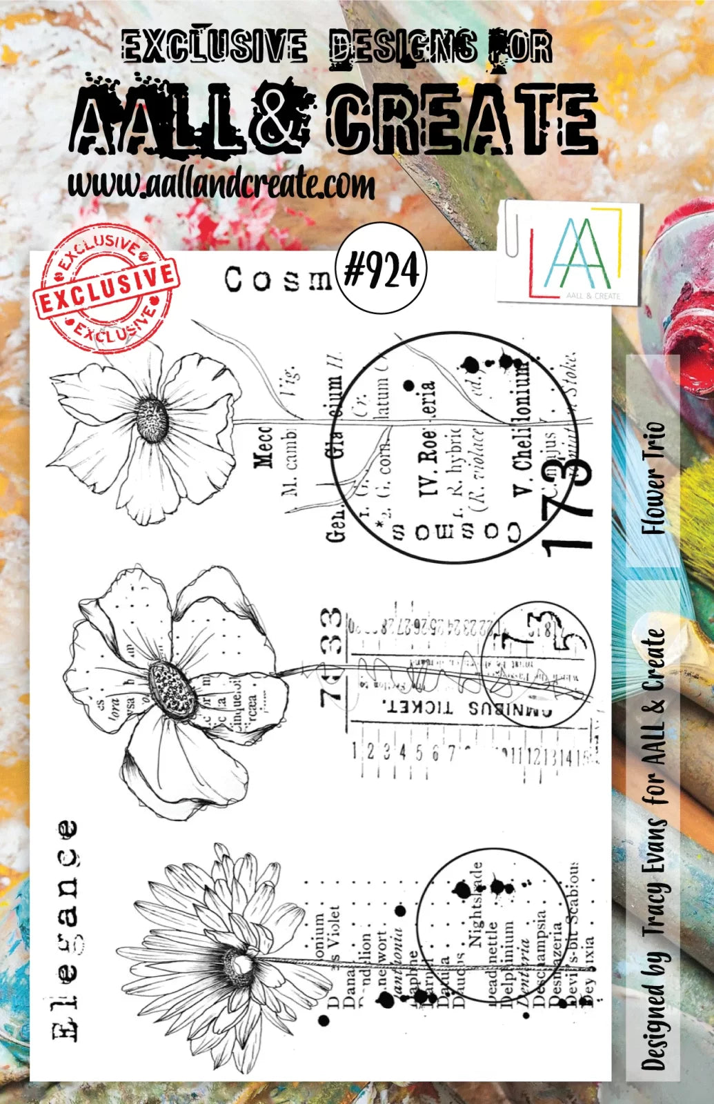 AALL & Create - #924 Stamp Set - Flower Trio