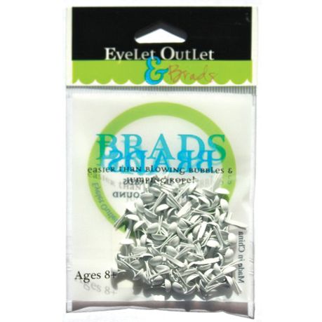Eyelet Outlet & Brads - Round Brads - White