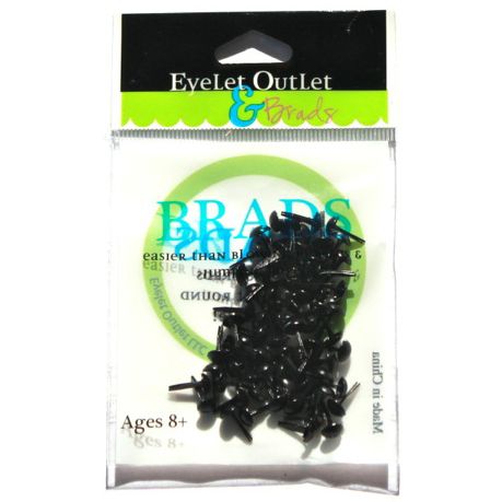 Eyelet Outlet & Brads - Round Brads - Black