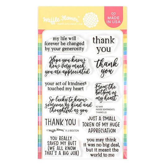 Waffle Flower - Inside Sentiments - Thanks 2 Stamp Set