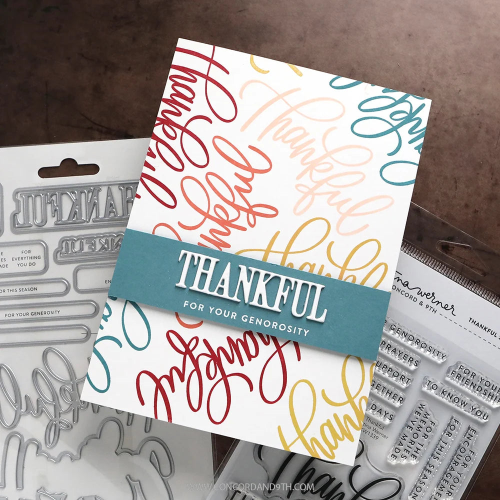 Concord & 9th - Thankful Stamp & Die Bundle by Kristina Werner