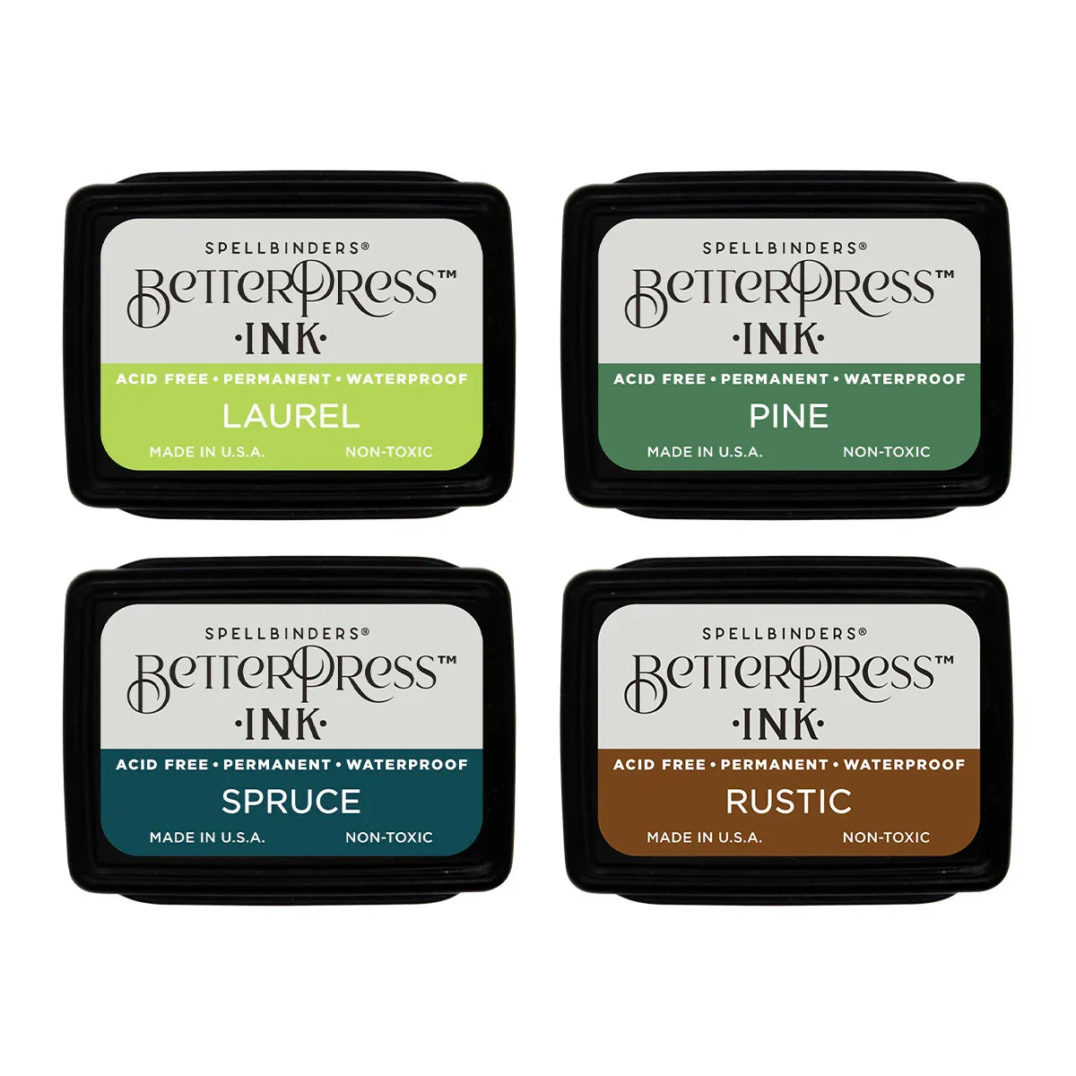 Spellbinders - BetterPress - Mini Ink Pad Set - Woodlands