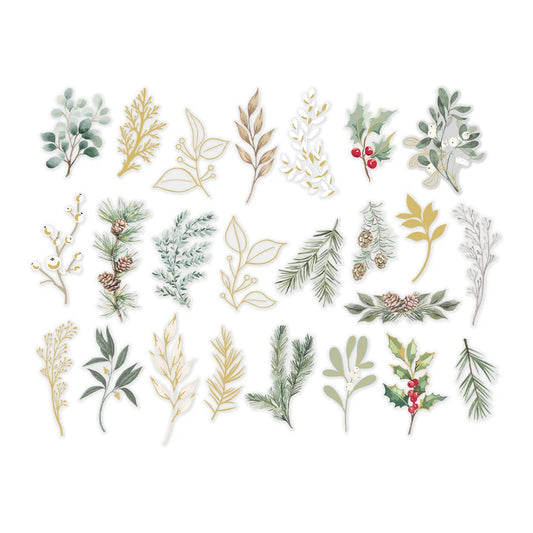 Rosie's Studio - Sleigh Bells Ring - Clear Foliage Stickers