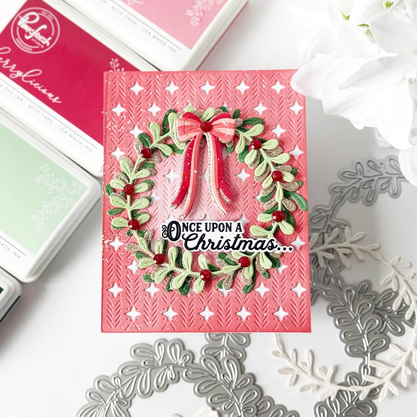 Pinkfresh - Tied with Cheer Die & Stencil Bundle