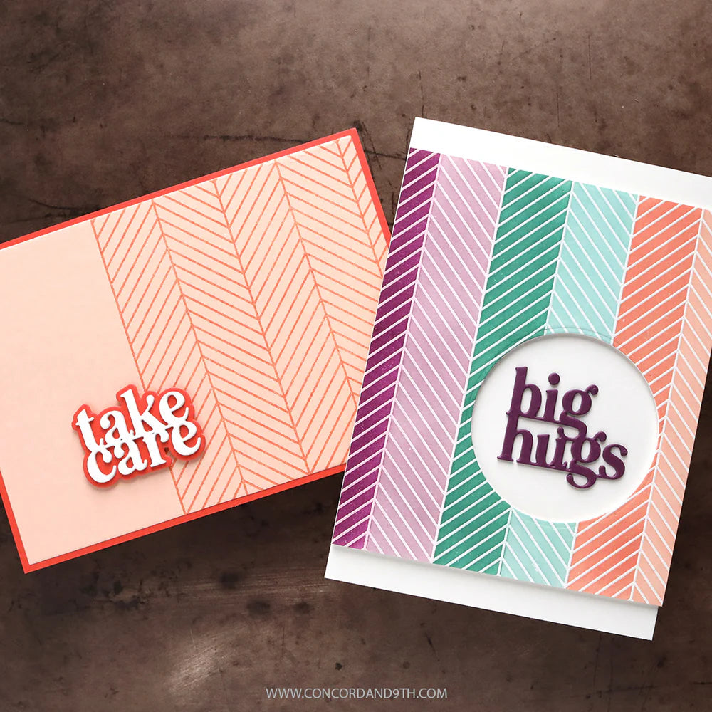 Concord & 9th - Easy Repeat Herringbone Background Stamp by Kristina Werner