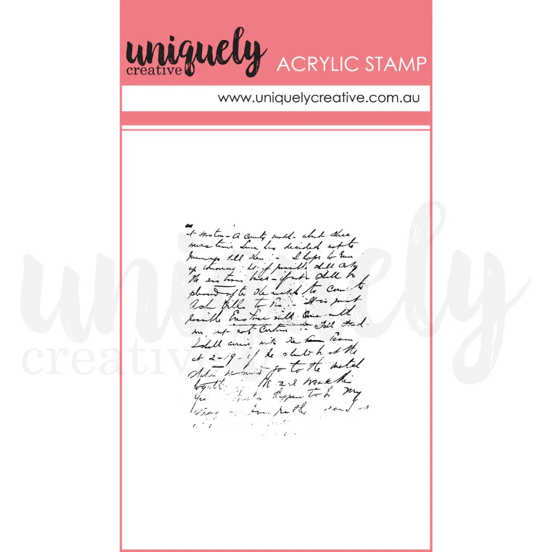 Uniquely Creative - Vintage Script Mark Making Mini Stamp