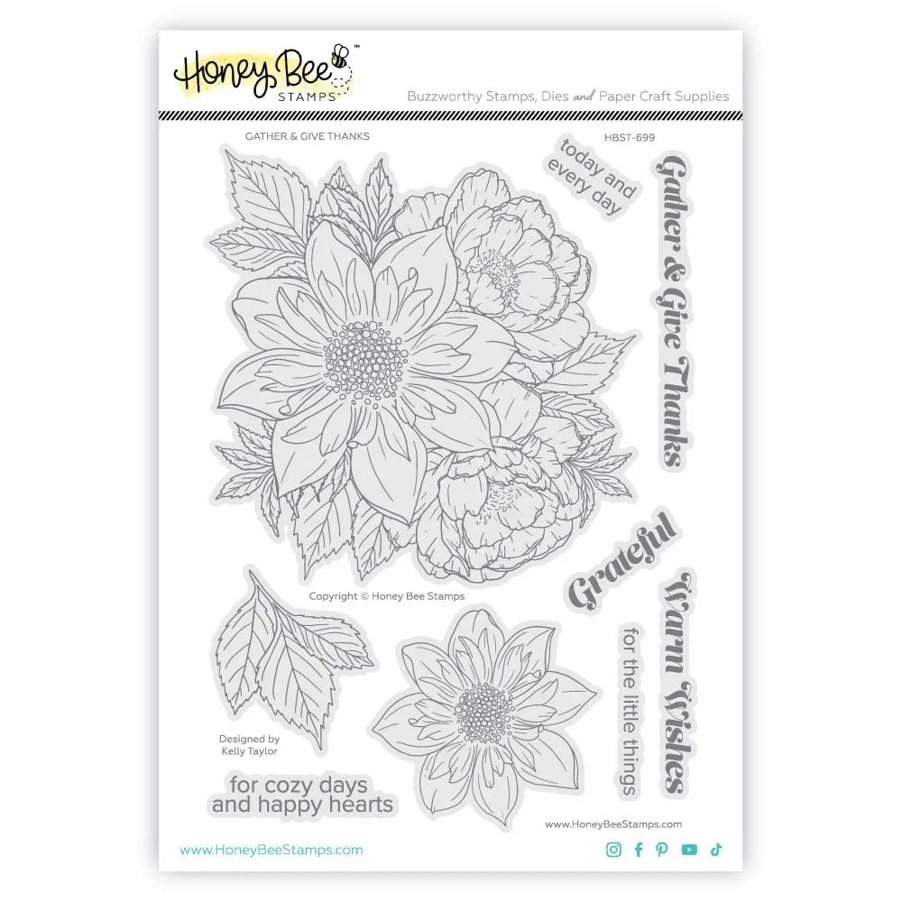 Honey Bee - Gather & Give Thanks Stamp & Die Bundle