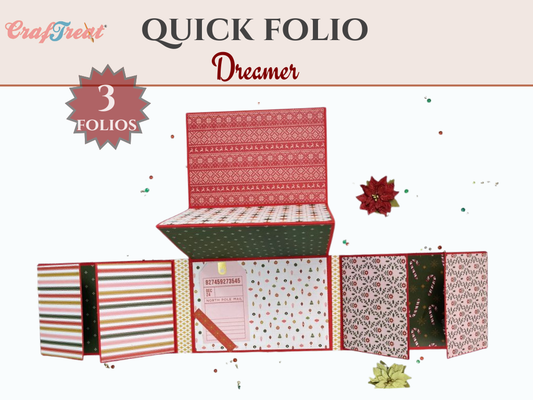 Craftreat - Blank Quick Folio - Dreamer: Red, Green & White - Crafters Home Exclusive