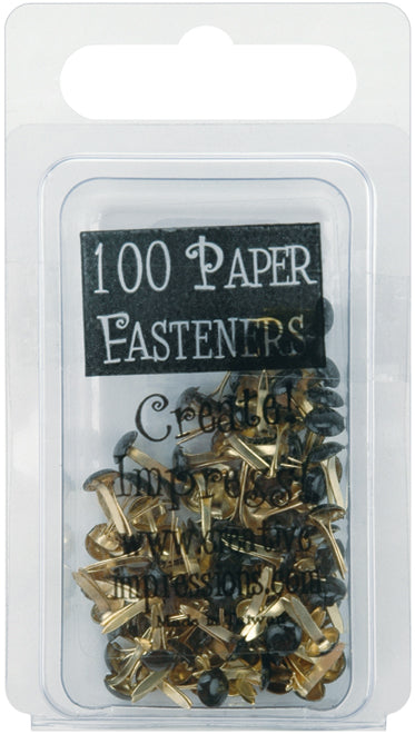 Creative Impressions - Mini Metal Paper Fasteners - Black Brads